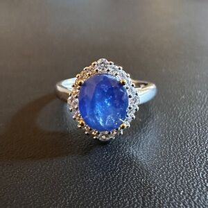 Natural Burma sapphire 925 Sterling Silver adjustable ring